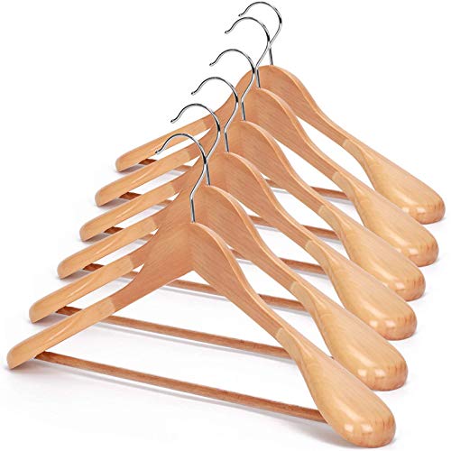 Wooden Coat Hanger with Bar Box of 20